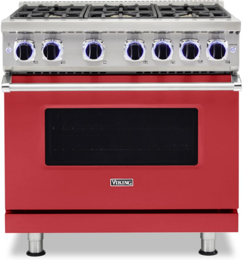 36"W./24"D. Gas Sealed Burner Range-6 Burners-San Marzano Red