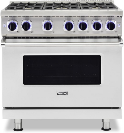 36"W./24"D. Gas Sealed Burner Range-6 Burners-Stainless-LP