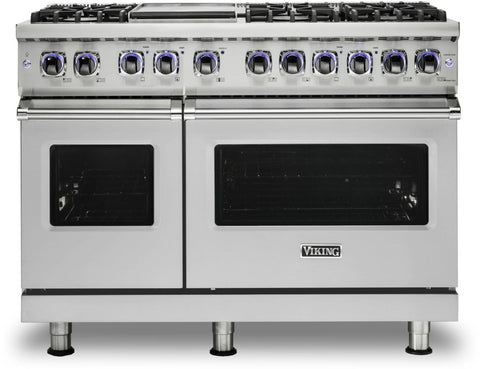 48"W./24"D. Gas Sealed Burner Range-6 Burners/Griddle-Stainless-LP